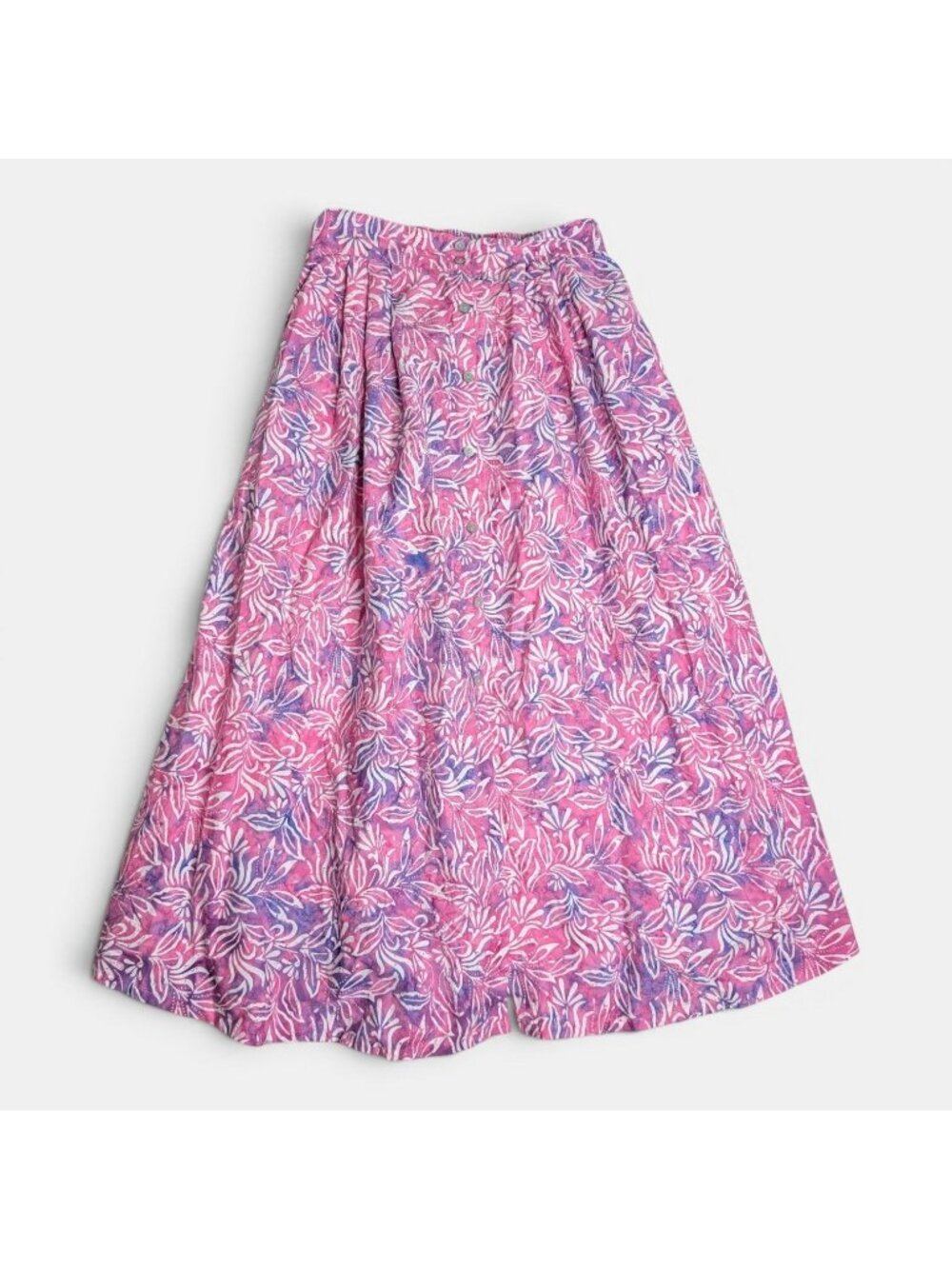 Three Islands Pink Tiered Floral Maxi Skirt With Elastic Waist Size M - Picture 2 of 14